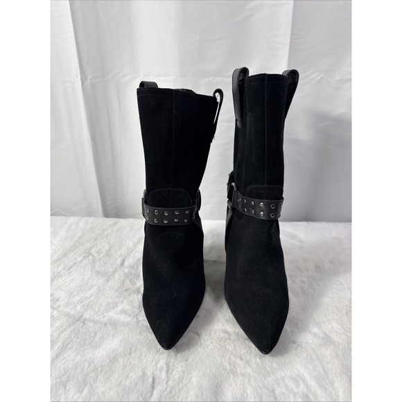 Dingo Dancing Queen Women's Black Suede Mid Calf Boots Size 9 Med - Picture 3 of 5